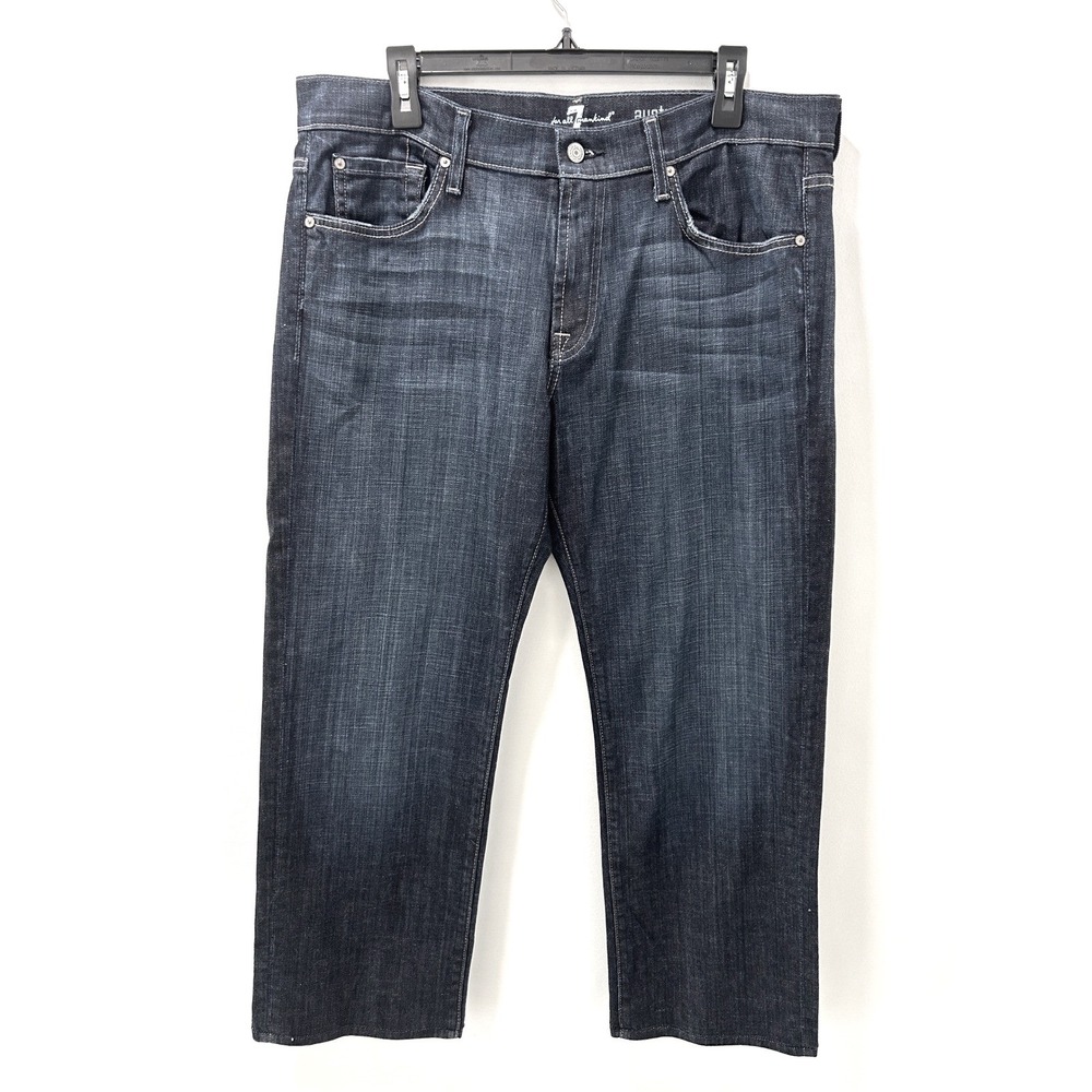 7 For All Mankind Austyn Relaxed Straight Leg Dark Wash Jeans Mens 36